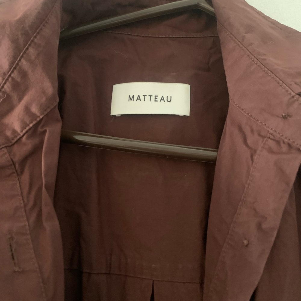 Matteau Gathered Organic Cotton-Poplin Maxi Shirt Dress - Picture 6 of 9